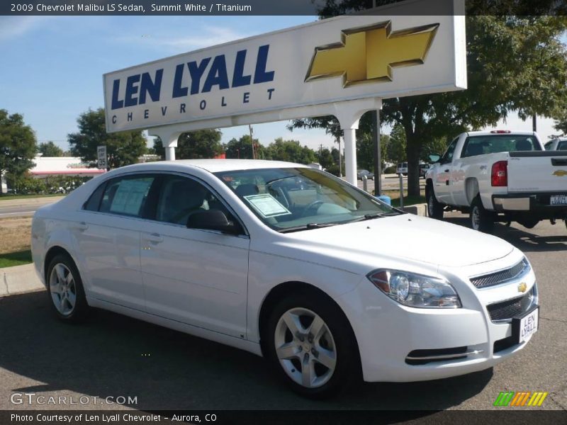 Summit White / Titanium 2009 Chevrolet Malibu LS Sedan