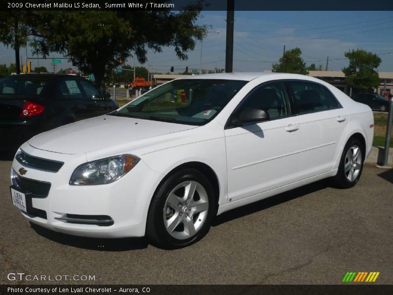 Summit White / Titanium 2009 Chevrolet Malibu LS Sedan