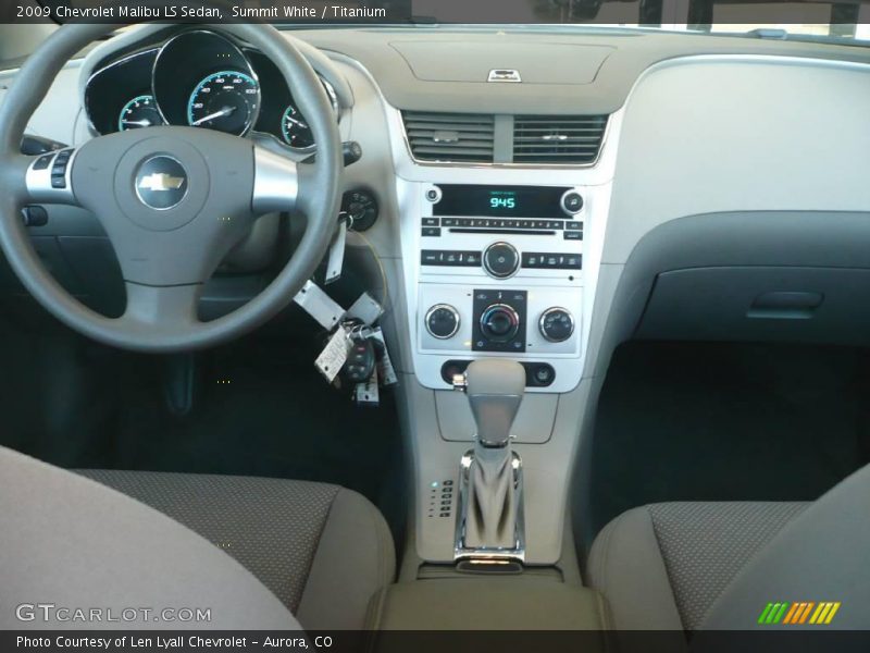Summit White / Titanium 2009 Chevrolet Malibu LS Sedan