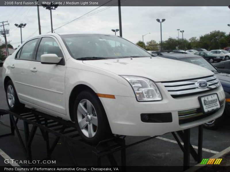 White Suede / Medium Light Stone 2008 Ford Fusion SE