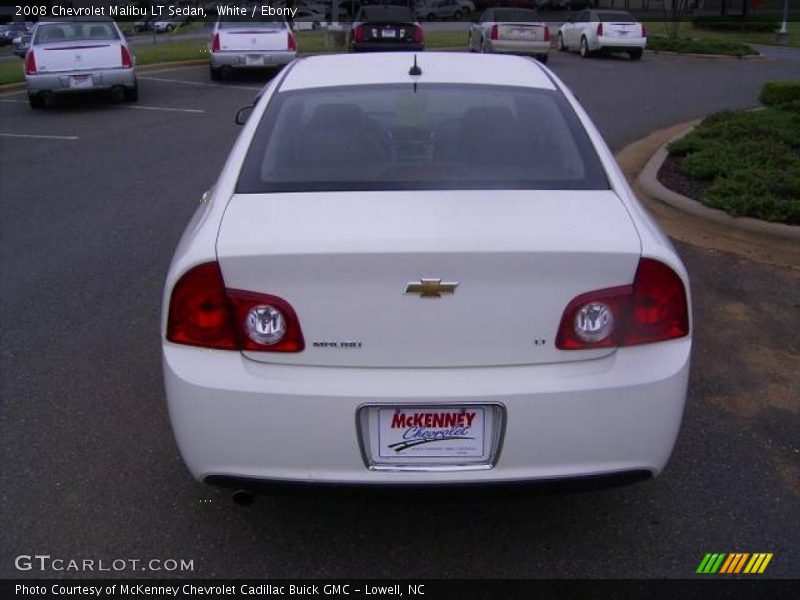 White / Ebony 2008 Chevrolet Malibu LT Sedan