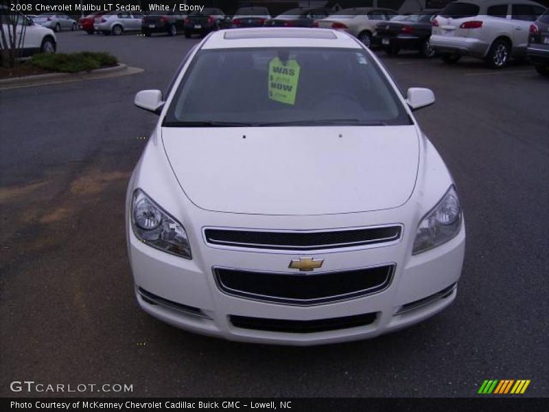 White / Ebony 2008 Chevrolet Malibu LT Sedan
