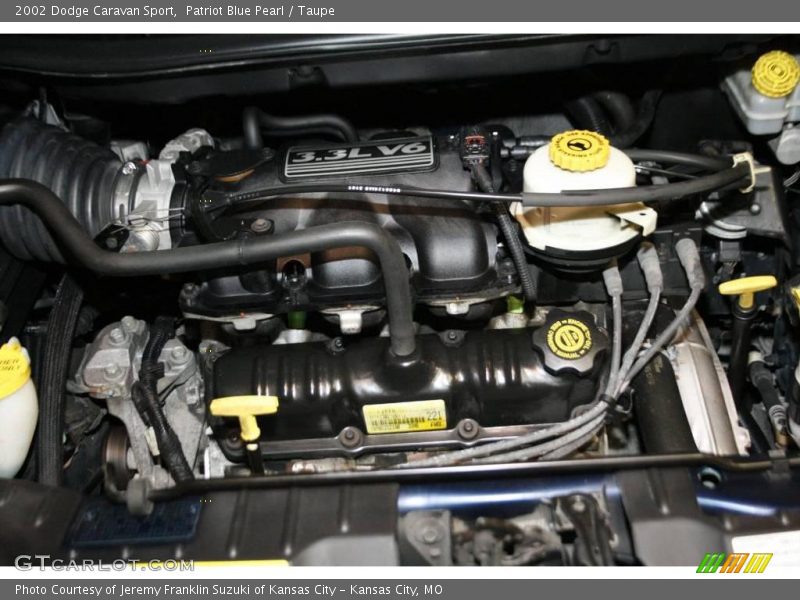 Patriot Blue Pearl / Taupe 2002 Dodge Caravan Sport