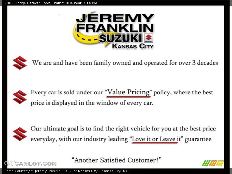 Patriot Blue Pearl / Taupe 2002 Dodge Caravan Sport