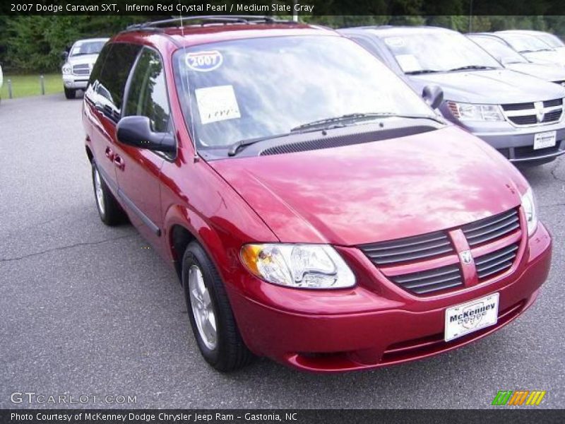 Inferno Red Crystal Pearl / Medium Slate Gray 2007 Dodge Caravan SXT