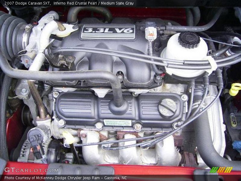 Inferno Red Crystal Pearl / Medium Slate Gray 2007 Dodge Caravan SXT