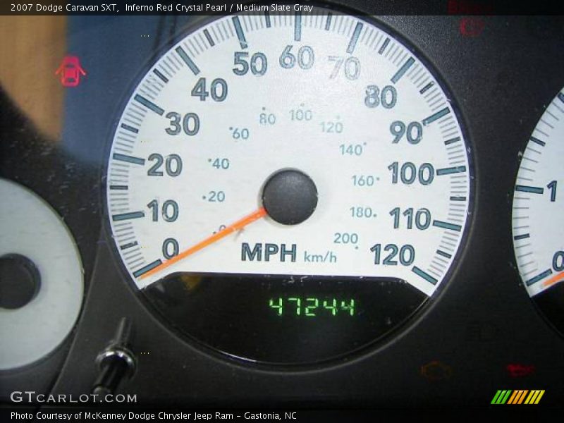 Inferno Red Crystal Pearl / Medium Slate Gray 2007 Dodge Caravan SXT