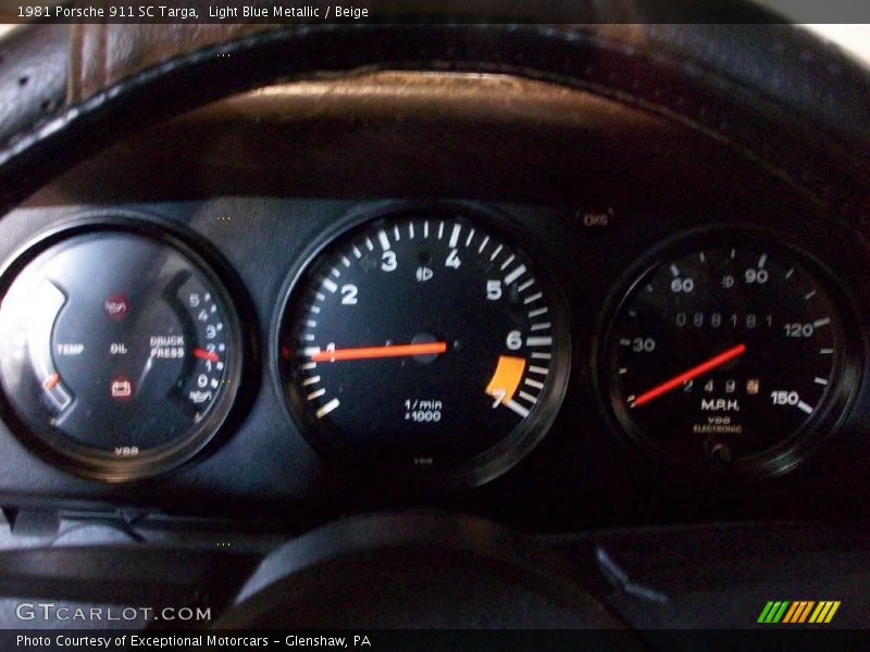 Light Blue Metallic / Beige 1981 Porsche 911 SC Targa