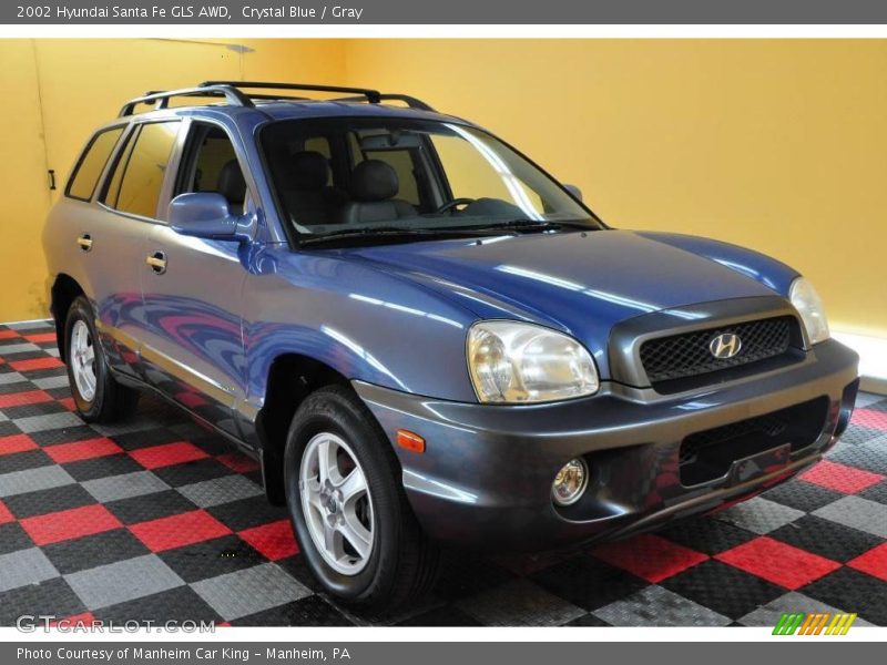 Crystal Blue / Gray 2002 Hyundai Santa Fe GLS AWD