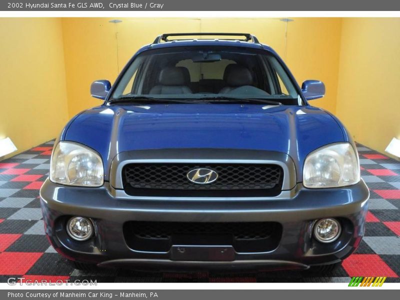 Crystal Blue / Gray 2002 Hyundai Santa Fe GLS AWD