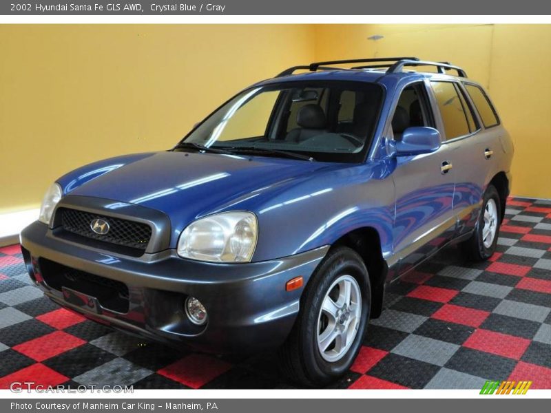 Crystal Blue / Gray 2002 Hyundai Santa Fe GLS AWD