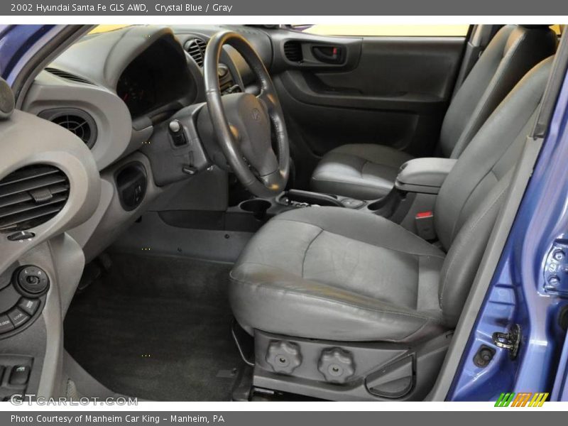Crystal Blue / Gray 2002 Hyundai Santa Fe GLS AWD