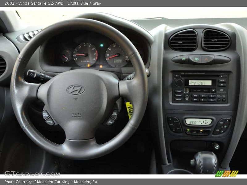 Crystal Blue / Gray 2002 Hyundai Santa Fe GLS AWD
