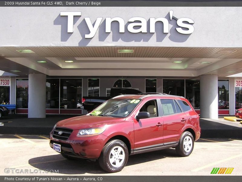 Dark Cherry / Beige 2009 Hyundai Santa Fe GLS 4WD