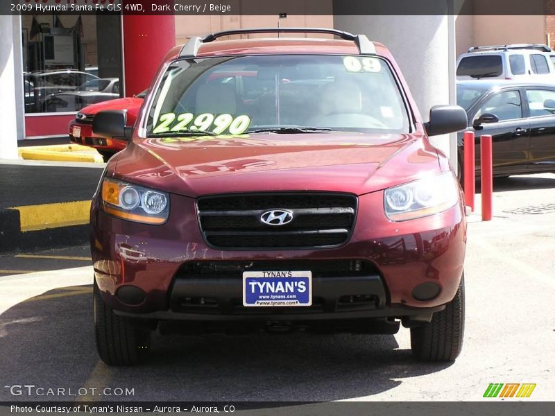 Dark Cherry / Beige 2009 Hyundai Santa Fe GLS 4WD