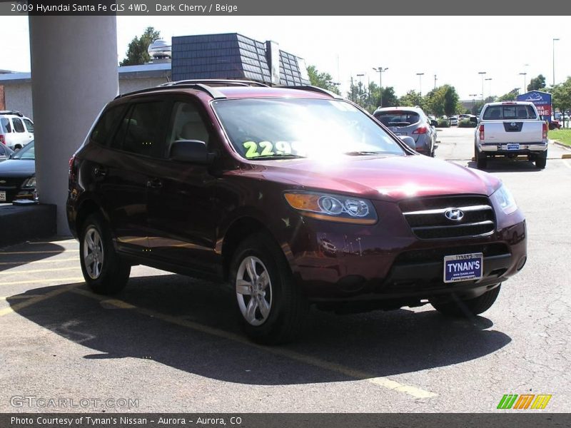 Dark Cherry / Beige 2009 Hyundai Santa Fe GLS 4WD