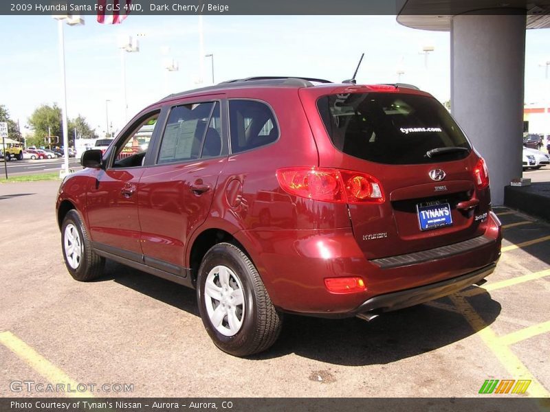 Dark Cherry / Beige 2009 Hyundai Santa Fe GLS 4WD