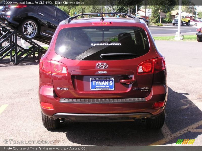 Dark Cherry / Beige 2009 Hyundai Santa Fe GLS 4WD