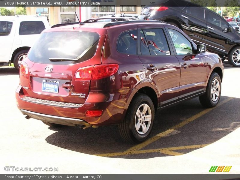 Dark Cherry / Beige 2009 Hyundai Santa Fe GLS 4WD