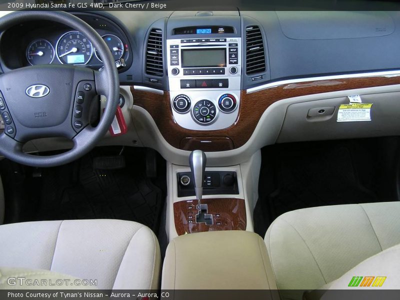 Dark Cherry / Beige 2009 Hyundai Santa Fe GLS 4WD