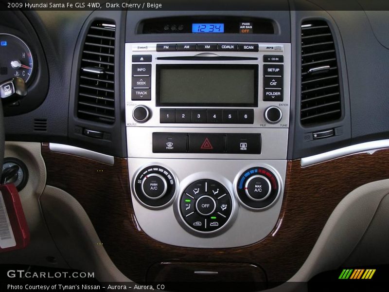 Dark Cherry / Beige 2009 Hyundai Santa Fe GLS 4WD