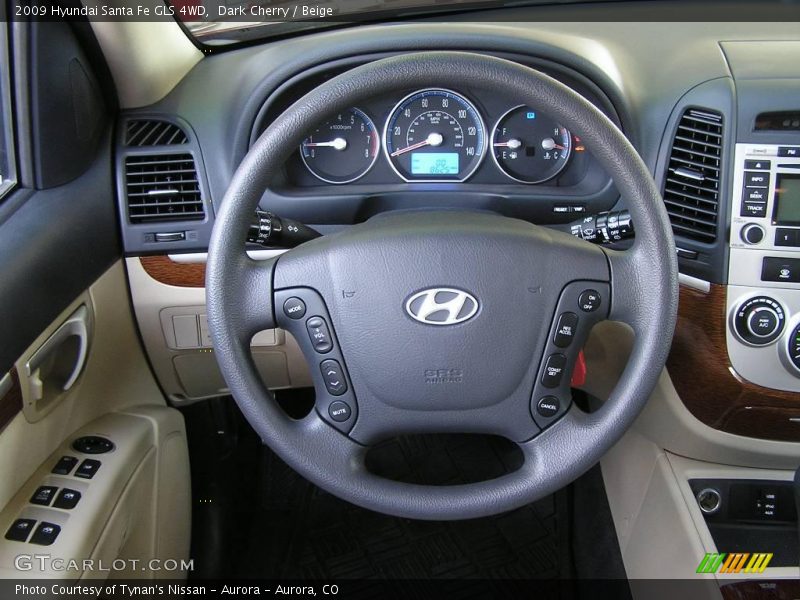 Dark Cherry / Beige 2009 Hyundai Santa Fe GLS 4WD