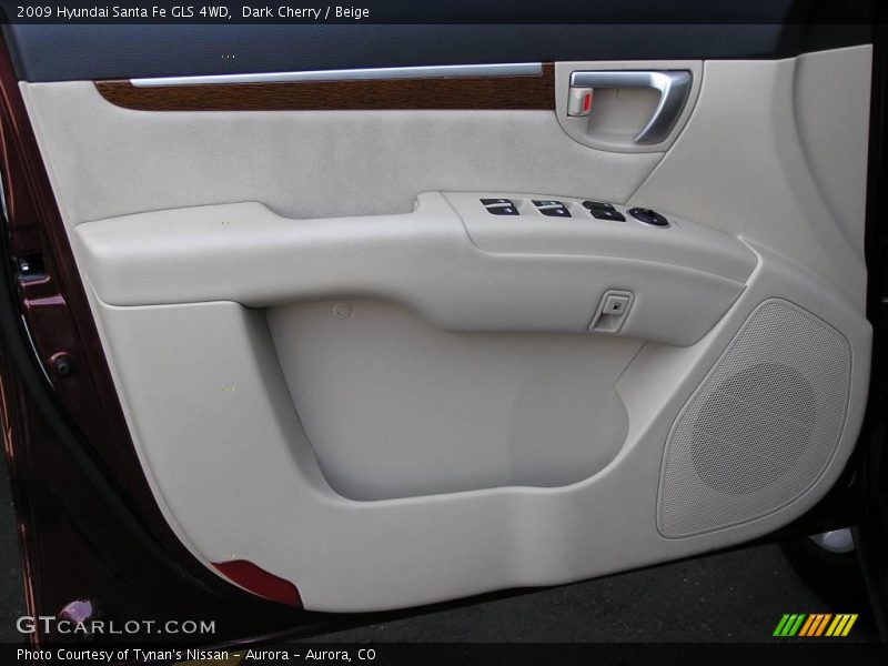Dark Cherry / Beige 2009 Hyundai Santa Fe GLS 4WD