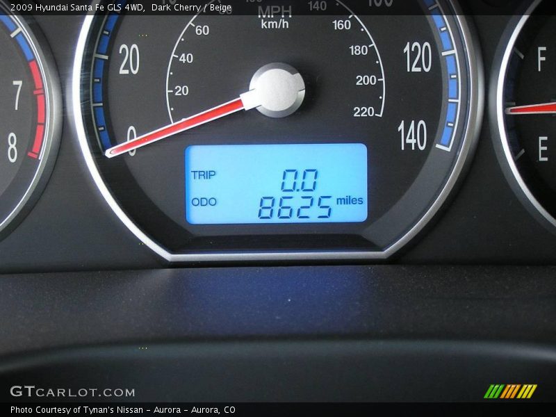 Dark Cherry / Beige 2009 Hyundai Santa Fe GLS 4WD