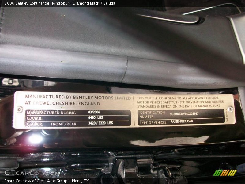 Diamond Black / Beluga 2006 Bentley Continental Flying Spur