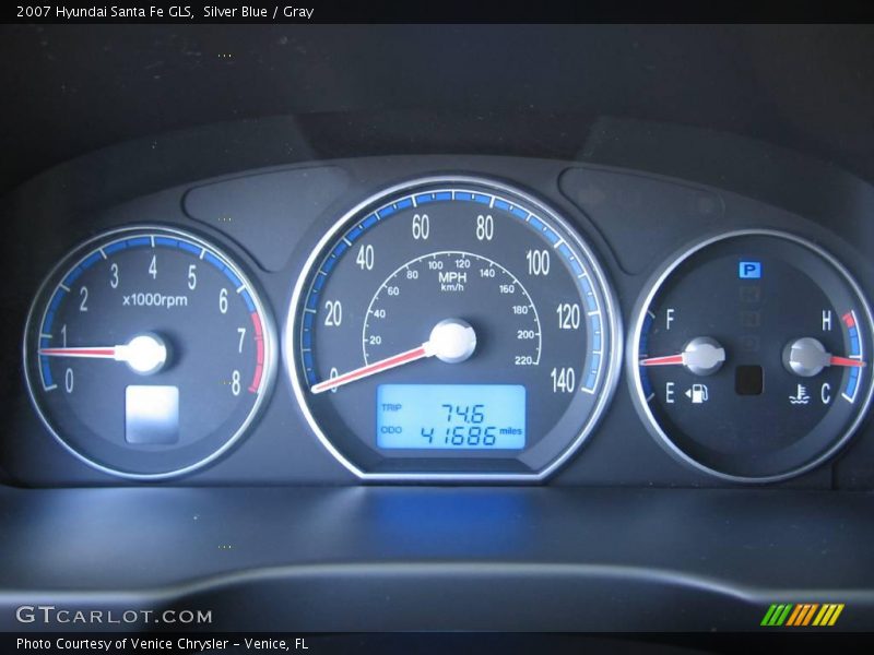 Silver Blue / Gray 2007 Hyundai Santa Fe GLS