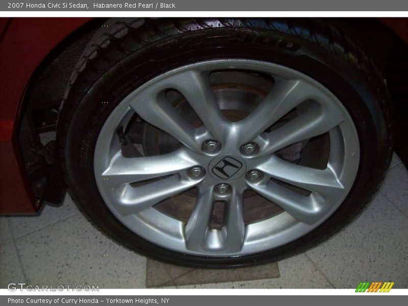 Habanero Red Pearl / Black 2007 Honda Civic Si Sedan