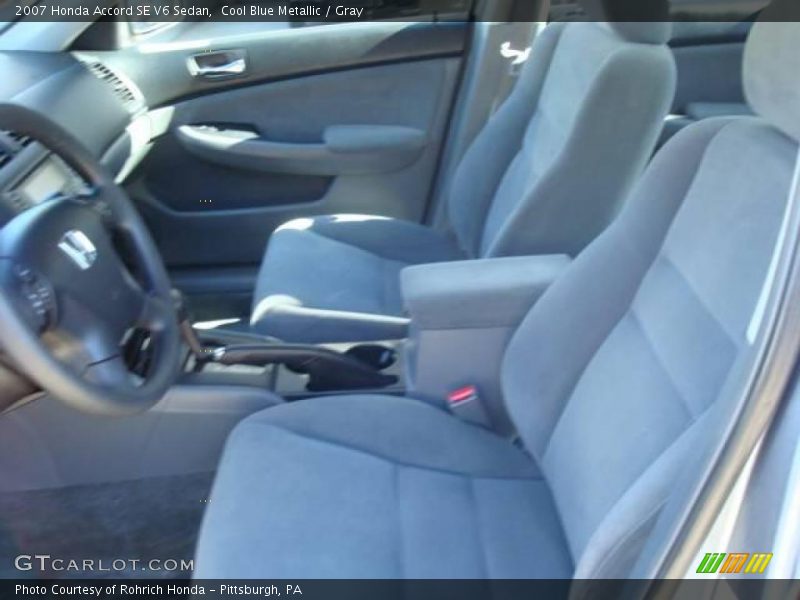 Cool Blue Metallic / Gray 2007 Honda Accord SE V6 Sedan