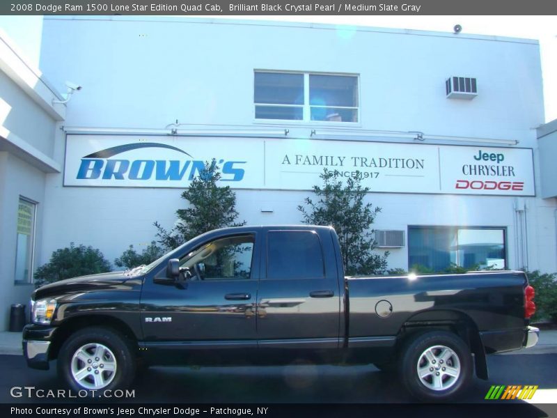 Brilliant Black Crystal Pearl / Medium Slate Gray 2008 Dodge Ram 1500 Lone Star Edition Quad Cab