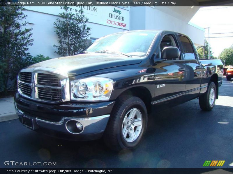 Brilliant Black Crystal Pearl / Medium Slate Gray 2008 Dodge Ram 1500 Lone Star Edition Quad Cab