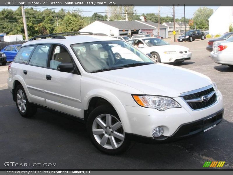 Satin White Pearl / Warm Ivory 2008 Subaru Outback 2.5i Wagon