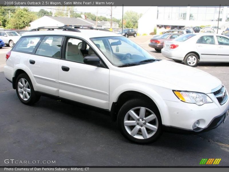 Satin White Pearl / Warm Ivory 2008 Subaru Outback 2.5i Wagon