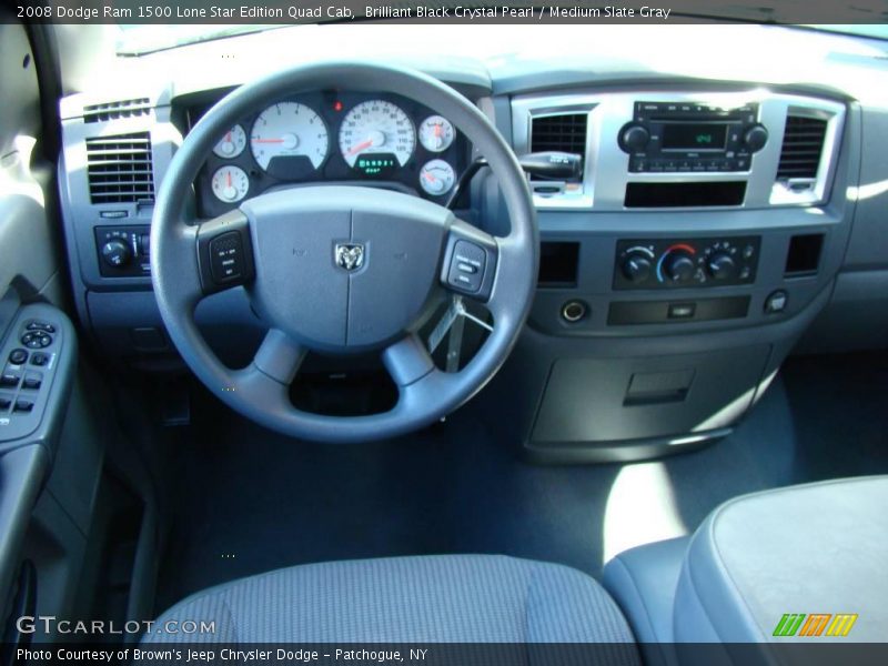 Brilliant Black Crystal Pearl / Medium Slate Gray 2008 Dodge Ram 1500 Lone Star Edition Quad Cab