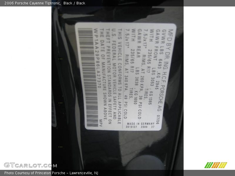 Black / Black 2006 Porsche Cayenne Tiptronic