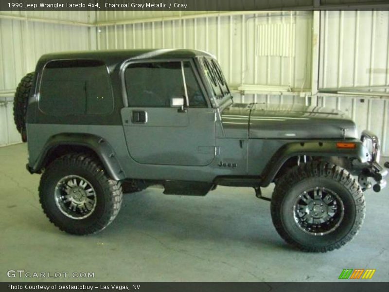 Charcoal Gray Metallic / Gray 1990 Jeep Wrangler Laredo 4x4