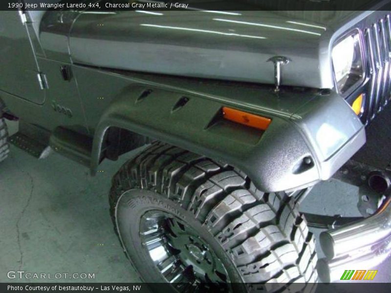 Charcoal Gray Metallic / Gray 1990 Jeep Wrangler Laredo 4x4