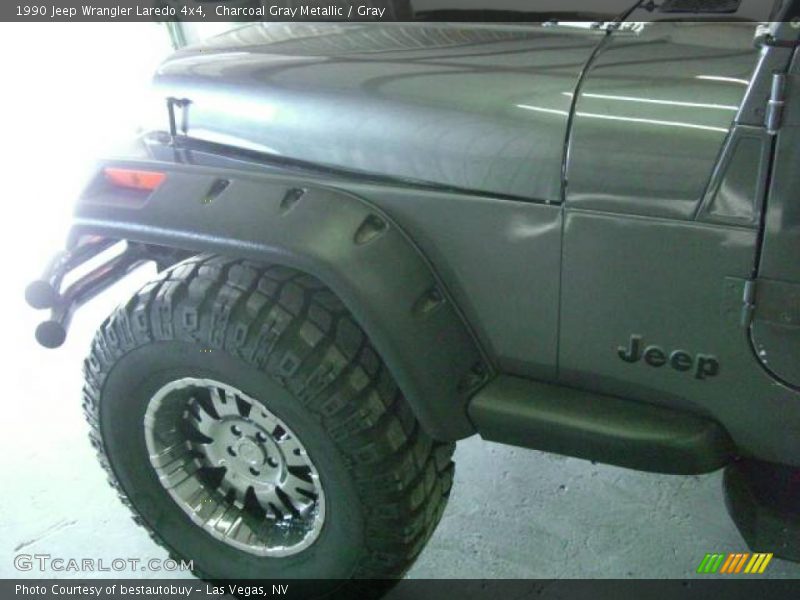 Charcoal Gray Metallic / Gray 1990 Jeep Wrangler Laredo 4x4