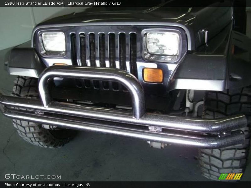 Charcoal Gray Metallic / Gray 1990 Jeep Wrangler Laredo 4x4
