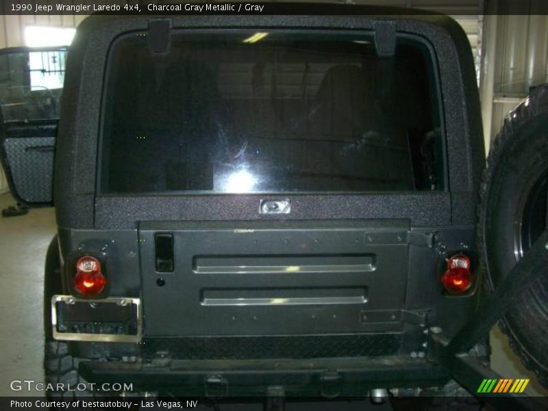 Charcoal Gray Metallic / Gray 1990 Jeep Wrangler Laredo 4x4