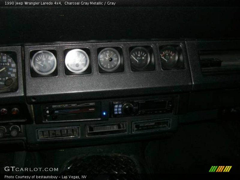 Charcoal Gray Metallic / Gray 1990 Jeep Wrangler Laredo 4x4