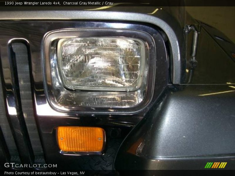Charcoal Gray Metallic / Gray 1990 Jeep Wrangler Laredo 4x4