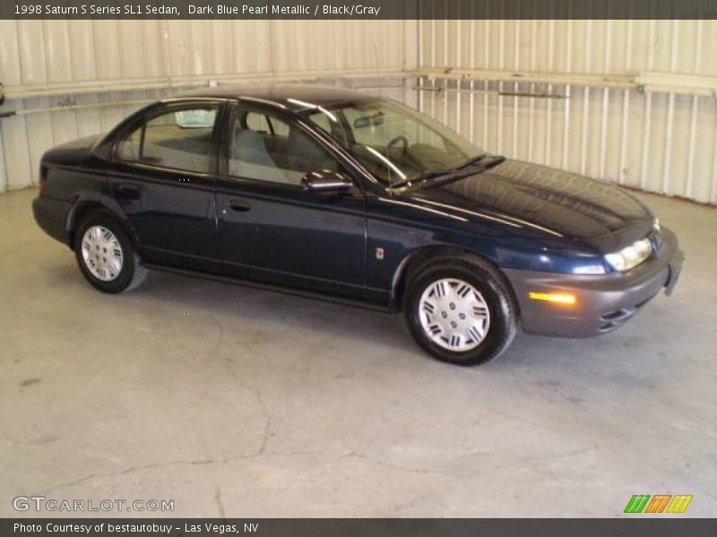 Dark Blue Pearl Metallic / Black/Gray 1998 Saturn S Series SL1 Sedan