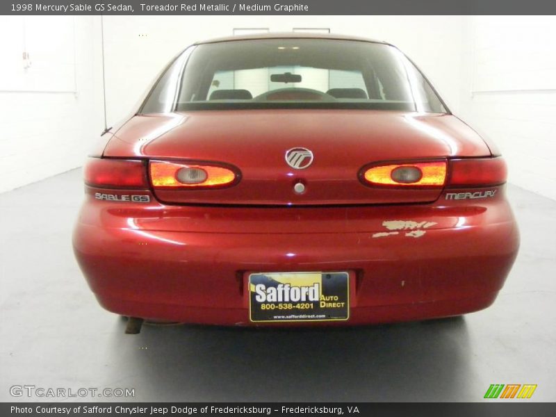 Toreador Red Metallic / Medium Graphite 1998 Mercury Sable GS Sedan