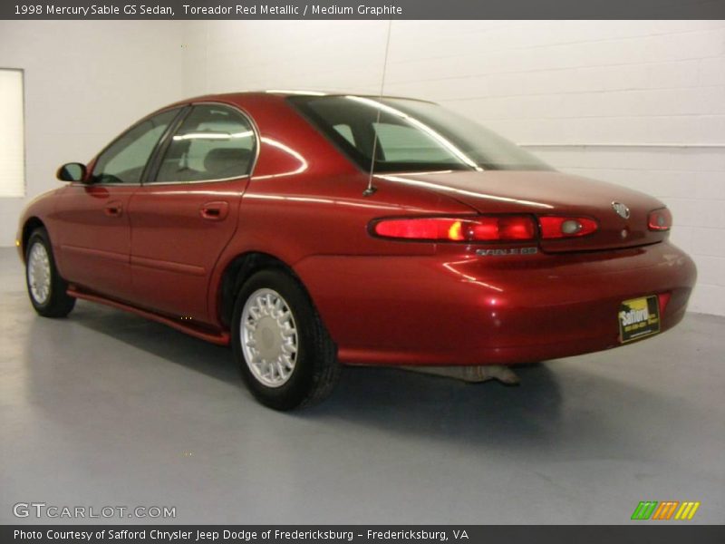 Toreador Red Metallic / Medium Graphite 1998 Mercury Sable GS Sedan
