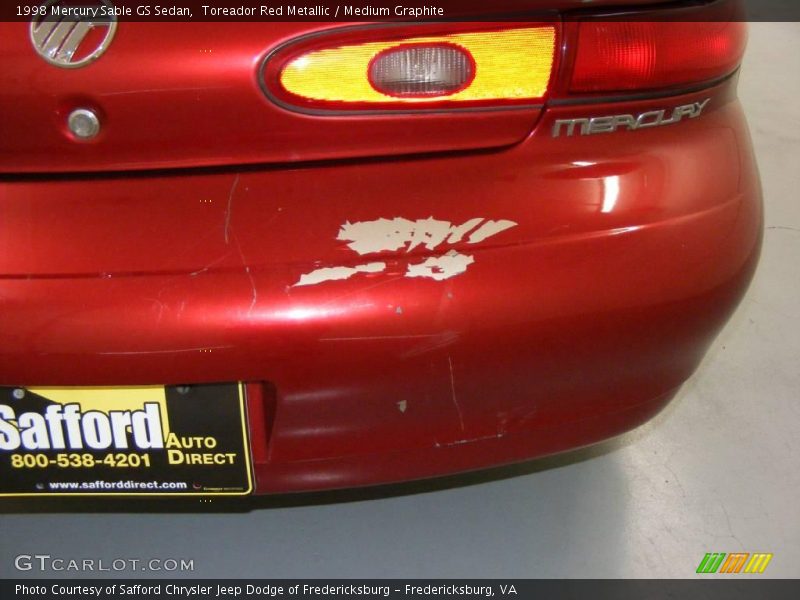 Toreador Red Metallic / Medium Graphite 1998 Mercury Sable GS Sedan