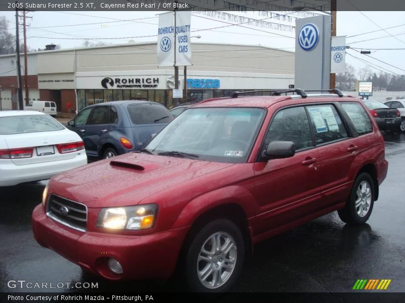 Cayenne Red Pearl / Off Black 2005 Subaru Forester 2.5 XT